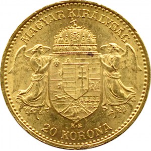 Hungary, Franz Joseph I, 20 crowns 1895, Kremnica, UNC-.