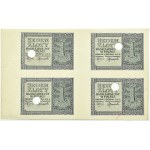 Poland, General Government, 1 zloty 1941, no series letter - 4 uncut pieces, cancelled