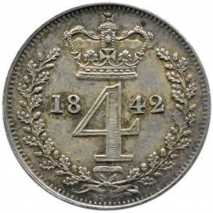 Great Britain, Victoria, 4 pence 1842, BEAUTIFUL and rare