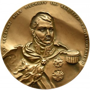 Polsko, medaile 37 Łęczycki Pułk Piechoty im. ks. Józefa Poniatowskiego, bronz, 70 mm
