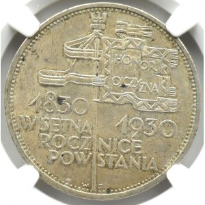 Poland, Second Republic, 5 gold 1930, Banner, Warsaw, NGC MS63