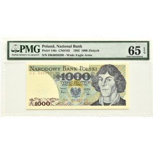 Polska, PRL, M. Kopernik, 1000 złotych 1982, seria DK, Warszawa, PMG 65 EPQ