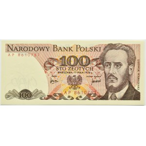 Polen, PRL, L. Waryński, 100 Zloty 1976, Serie AP, Warschau, UNC
