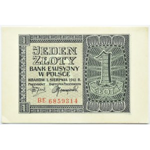 Poland, General Government, 1 zloty 1941, BE series