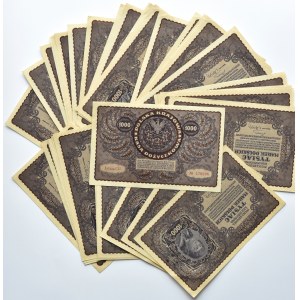 Poland, Second Republic, lot 1000 marks 1919, 1st series CG - type 7, Warsaw, 43 pieces from one packet