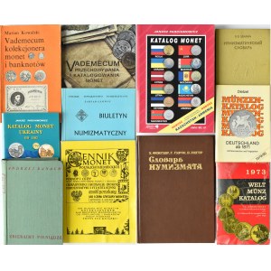 Zestaw literatury numizmatycznej i katalogów, 10 sztuk