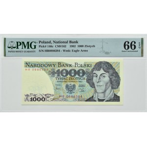 Poľsko, PRL, M. Kopernik, 1000 zlotých 1982, séria HR, Varšava, PMG 66 EPQ