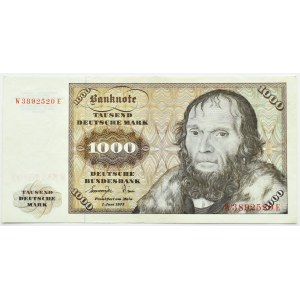 Germany, West Germany, 1000 marks 1977, series W....E, UNC-, BEAUTIFUL!!!