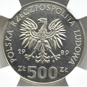 Polsko, Polská lidová republika, Obranná válka, 500 zlotých 1989, Varšava, NGC PF66 CAMEO
