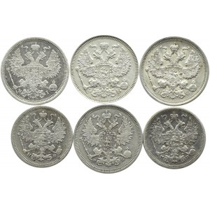 Russia, Alexander II-Micholas II, flight of silver kopecks 1860-1916, St. Petersburg