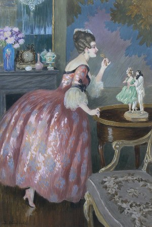 Józef WODZIŃSKI (1859-1918), Dama w saloniku