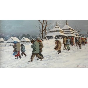 Mieczysław SZCZERBIŃSKI (1900?-1981), Exit from the church, Exit from the church