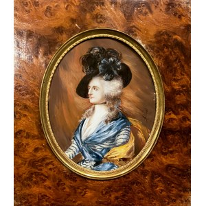 Maler unbestimmt (20. Jh.), Miniaturporträt einer Dame