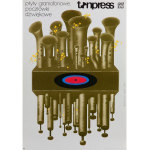 TONPRESS. Grammophon-Schallplatten. Tonpostkarten - entworfen von Lech MAJEWSKI (geb. 1947), 1976