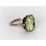 Ring with green jewelry stone 1st half of 20th century.