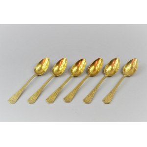 6 gilded spoons, France circa 1900.