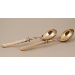 Pair of platter spoons, France circa 1870.