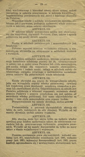 USTAWA Konstytucyjna Rzeczypospolitej Polskiej : uchwalona przez Sejm Ustawodawczy w dniu 17 marca 1921 r...