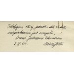 TRETER, Mieczysław - Erinnerungsstücke an Słowacki im XX. Lubomirski-Museum in Lwów. Lviv 1910...