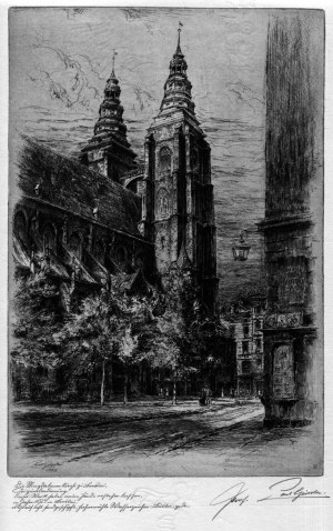 GEISSLER, Paul (1881-1965) - Wroclaw : St. Magdalene's Church ; 1925. etching 28.5x19 cm....