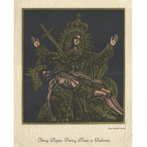 KAROLAK, Zygmunt (1905-1999) - Image of the Blessed Virgin Mary in Chelmno. Color woodcut. 24.5x22 cm...