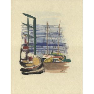 KISLING, Moses (1891-1953) - Hafen von Cannes. Farblithographie. auf Blatt 32,3x25 cm, signiert auf Stein ...