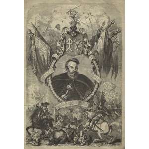KOSSAK, Juliusz (1824-1899)? - Jan Karol Chodkiewicz ; XIX w. Drzeworyt na arkuszu 24,5x16,8 cm, sygn. p. d...