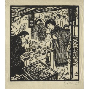 MICHL, Ferdinand (1877-1951) - Japoński grawer ; ok. 1930. Drzeworyt 24x22,5 cm, na arkuszu 36x26,5 cm, sygn...