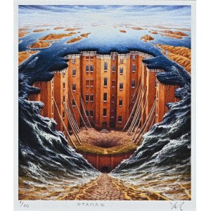 YERKA, Jacek (ur. 1952) - Tama ; [1999]. Giclée 19x16,5 cm (kompozycja), na arkuszu 20...