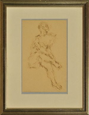 DOŁŻYCKI, Leon (1888-1965) - Nude. Pen drawing on paper 27.5x17 cm (light passe-partout), signed l...