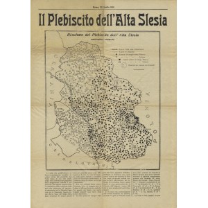 [ŚLĄSK] Il Plebiscito dell'Alta Slesia : Roma, 22 Aprile 1921. 50X35 cm, s. [4], mapa, tabela. Pod tyt. ...