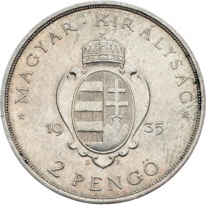 Hungary, 2 Pengo 1935, BP