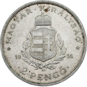 Hungary, 2 Pengo 1936, BP