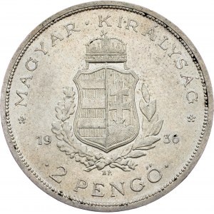 Hungary, 2 Pengo 1936, BP