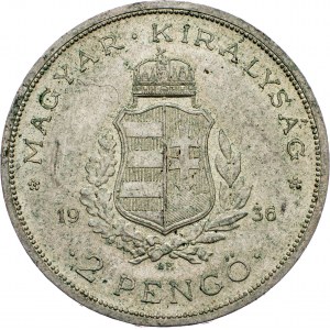 Hungary, 2 Pengo 1936, BP