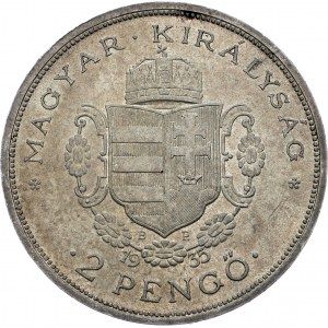 Hungary, 2 Pengo 1935, BP