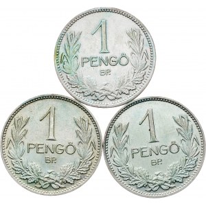 Hungary, 1 Pengo, BP, Lot of 3pcs