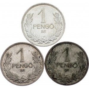 Hungary, 1 Pengo, BP, Lot of 3pcs