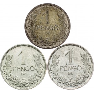 Hungary, 1 Pengo, BP, Lot of 3pcs