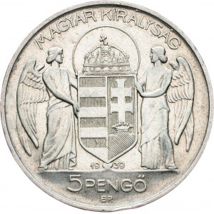 Hungary, 5 Pengo 1939, BP