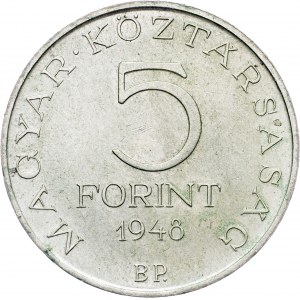 Hungary, 5 Forint 1948, BP