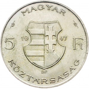 Hungary, 5 Forint 1947, BP