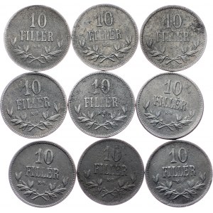 Hungary, Lot of 9pcs