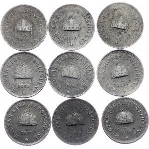 Hungary, Lot of 9pcs