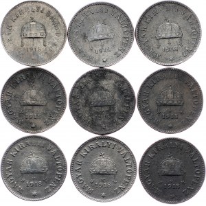 Hungary, Lot of 9pcs