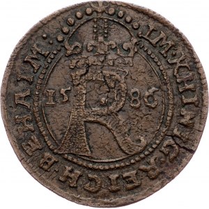 Rudolph II., Raitpfennig 1586, Budweis