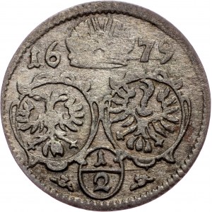 Leopold I., 1/2 Kreuzer 1677, Oppeln