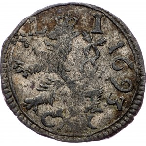 Leopold I., 1/2 Kreuzer 1693, CK, Kuttenberg