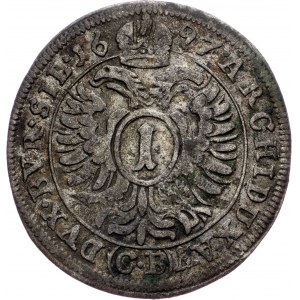 Leopold I., 1 Kreuzer 1697, CB, Brieg