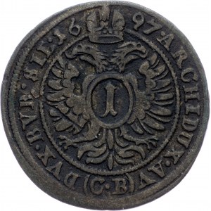 Leopold I., 1 Kreuzer 1697, CB, Brieg